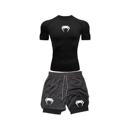 Apex Ritual Men's Training Set – Short-Sleeve Tee & Quick-Dry Mesh Shorts