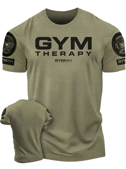 Apex Ritual Men's GYM Letter Print T-Shirt – Breathable Cotton Training Tee