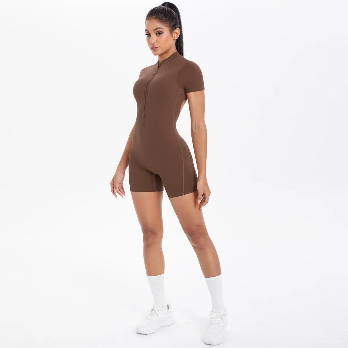 Apex Ritual – Women's One-Piece Training Jumpsuit – Zip-Front Workout Bodysuit