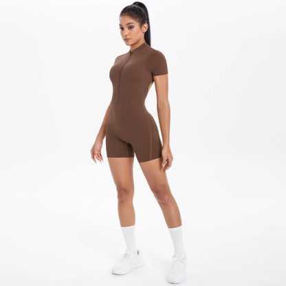Apex Ritual – Women's One-Piece Training Jumpsuit – Zip-Front Workout Bodysuit