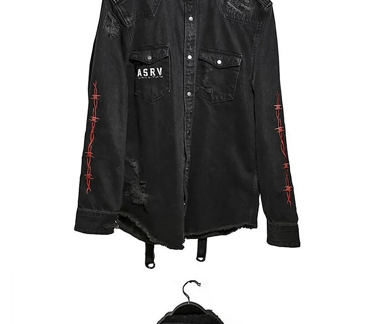 Apex Ritual – Gym Mens Denim Jacket – Fashion Motorcycle Jeans Jacket Casual Sports Fitness Coat