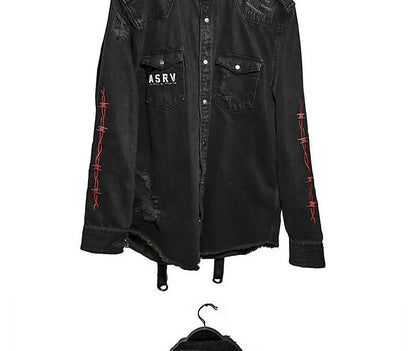 Apex Ritual – Gym Mens Denim Jacket – Fashion Motorcycle Jeans Jacket Casual Sports Fitness Coat