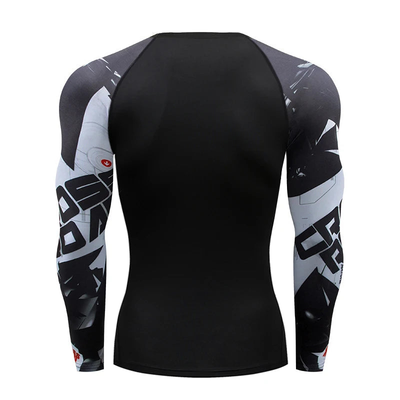 Apex Ritual – MMA Long Sleeve Rashguard – BJJ Muay Thai Compression Shirt Gym Boxing Jersey