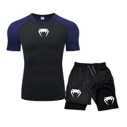 Apex Ritual Men's Training Set – Short-Sleeve Tee & Quick-Dry Mesh Shorts