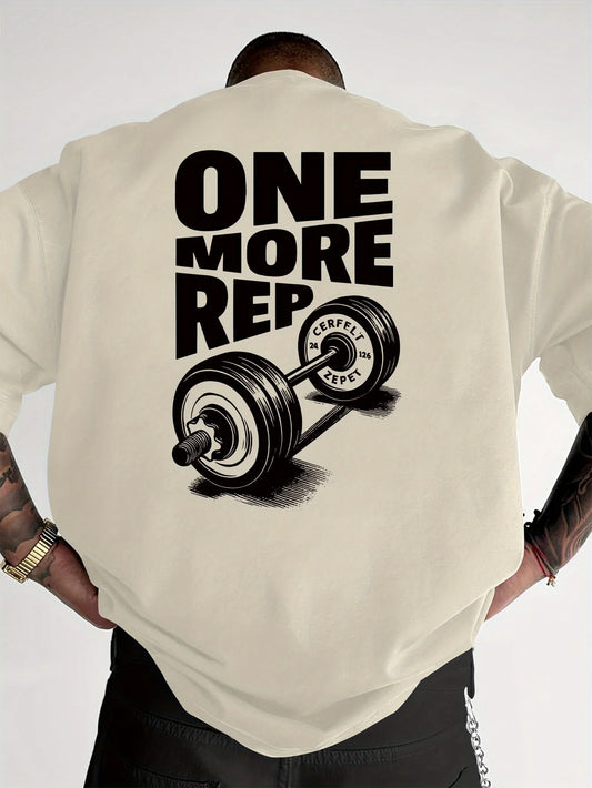 Apex Ritual – One More Rep Vintage Gym T-Shirt – Funny Weightlifting Oversized Cotton Tee