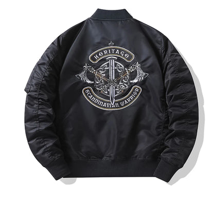 Apex Ritual – Spring Autumn Embroidered MA1 Pilot Jacket Men – Trendy American Workwear Baseball Style