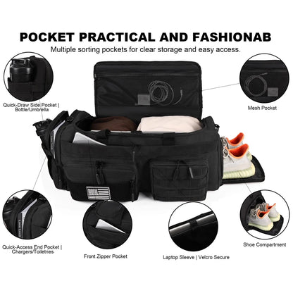 Apex Ritual 50L Travel Duffle Backpack – Gym Bag with Shoe Compartment & Wet Pocket