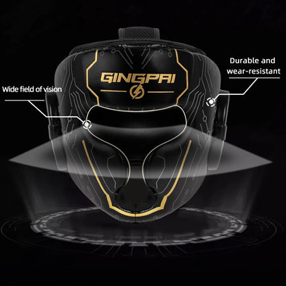 Apex Ritual – Full-Coverage MMA Boxing Helmet – Leather Head Guard for Muay Thai & Kickboxing