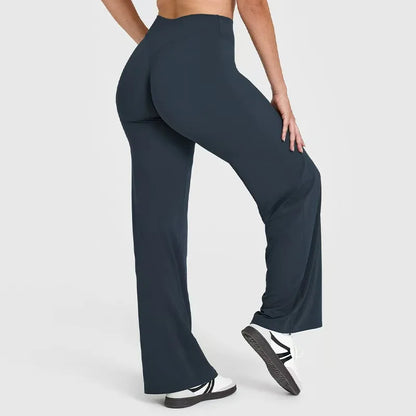 Apex Ritual – Women's High-Waist Straight-Leg Yoga Pants – Relaxed Fit Training Trousers