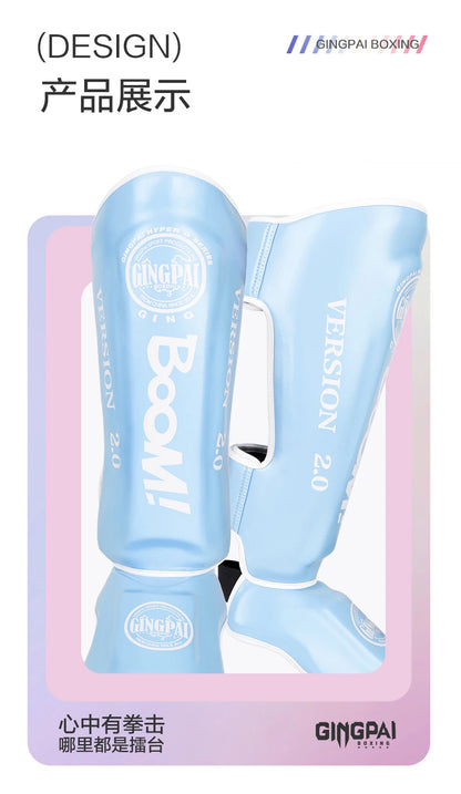 Apex Ritual – PU Leather Boxing Shin Guards – MMA & Muay Thai Ankle Protector Shin Pads