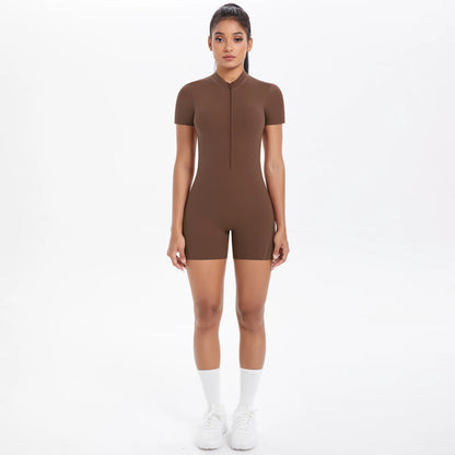 Apex Ritual – Women's One-Piece Training Jumpsuit – Zip-Front Workout Bodysuit