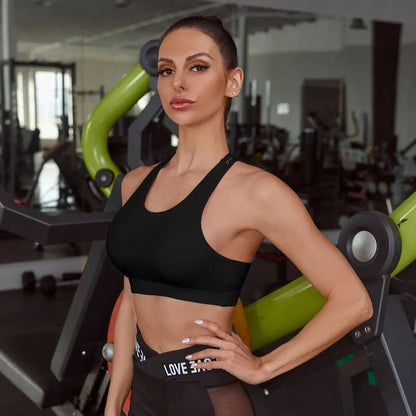 Apex Ritual – Women's Letter Print Sports Bra – Push-Up Yoga & Gym Fitness Crop Top Bralette