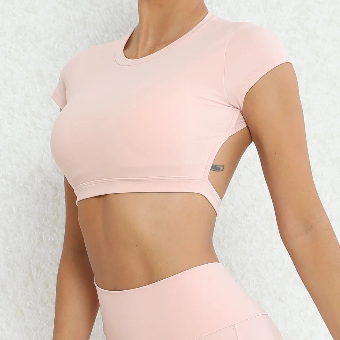 Apex Ritual – Sexy Padded Sports Shirts Breathable Workout Tops – Backless Yoga Crop Tops Women Gym Top