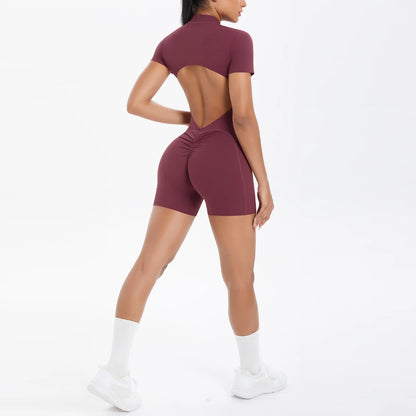 Apex Ritual – Women's One-Piece Training Jumpsuit – Zip-Front Workout Bodysuit