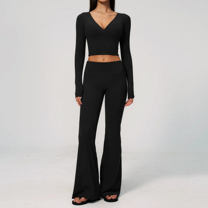 Apex Ritual – Yoga Set 2PCS Women – Gym Legging Fitness Bra Crop Top Long Sleeve Sports Suits