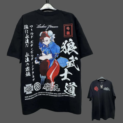 Apex Ritual – Anime Print Men's Crewneck T-Shirt – Loose Casual Fitness Training Cotton Tee