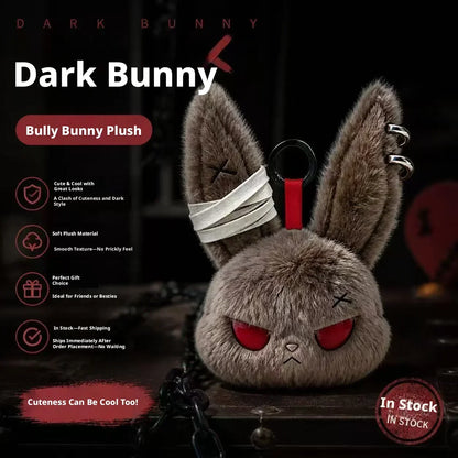 Apex Ritual – Hot Gothic Bunny Plush Keychain – Kawaii Rabbit Bag Charm Key Ring Pendant