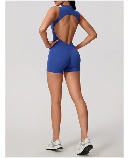 Apex Ritual – Sleeveless Yoga Bodysuit Women – High Stretch Push Up Fitness Jumpsuit