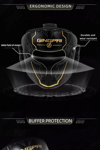 Apex Ritual – Full-Coverage MMA Boxing Helmet – Leather Head Guard for Muay Thai & Kickboxing
