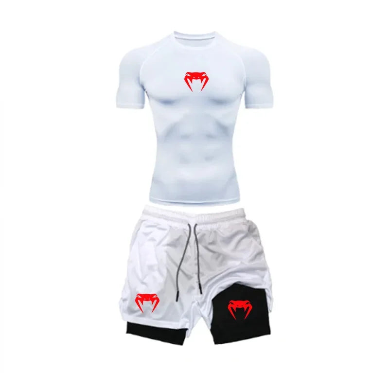 Apex Ritual Men's Training Set – Short-Sleeve Tee & Quick-Dry Mesh Shorts