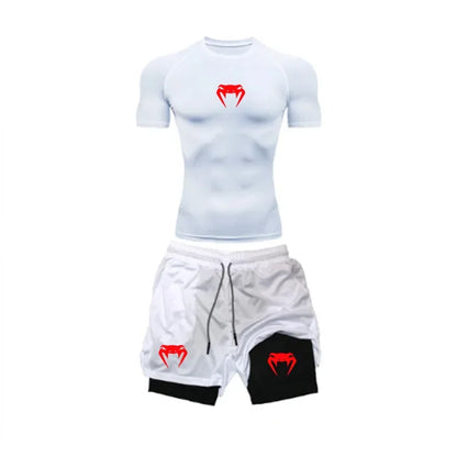 Apex Ritual Men's Training Set – Short-Sleeve Tee & Quick-Dry Mesh Shorts