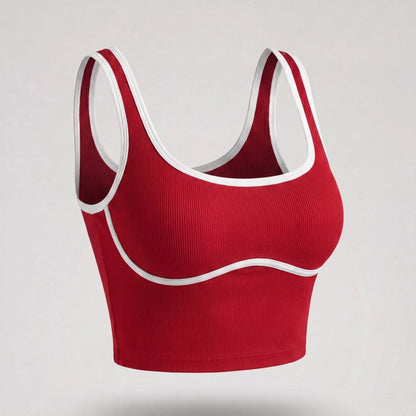 Apex Ritual – Color Blocking Sports Vest Women – No-Wire Push Up Fitness Bra