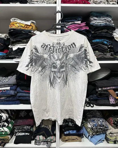 Apex Ritual – Y2K Hip Hop Oversized Long Sleeve T-Shirt – Gothic Round Neck Streetwear Top