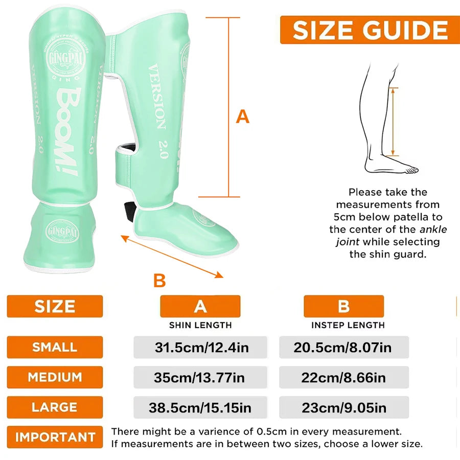 Apex Ritual – PU Leather Boxing Shin Guards – MMA & Muay Thai Ankle Protector Shin Pads