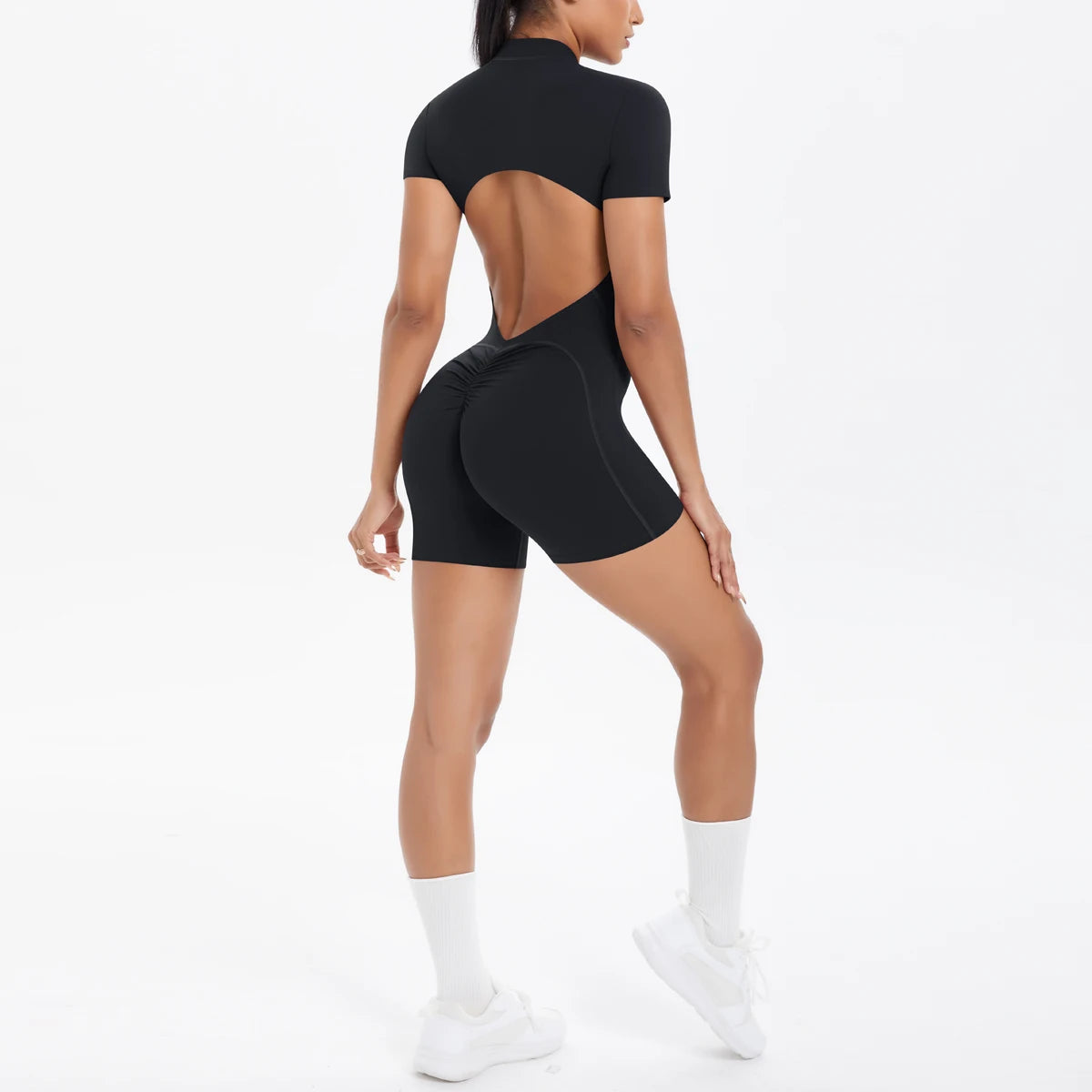 Apex Ritual – Women's One-Piece Training Jumpsuit – Zip-Front Workout Bodysuit