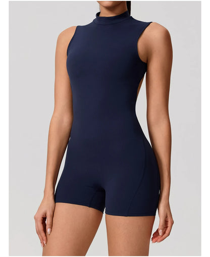 Apex Ritual – Sleeveless Yoga Bodysuit Women – High Stretch Push Up Fitness Jumpsuit