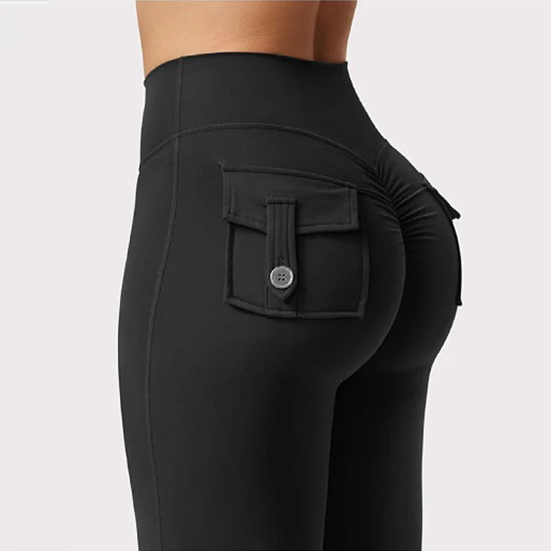 Apex Ritual – Women's High-Waist Flare Leggings – Pocket Quick-Dry Training Pants