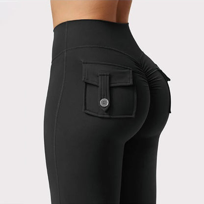 Apex Ritual – Women's High-Waist Flare Leggings – Pocket Quick-Dry Training Pants