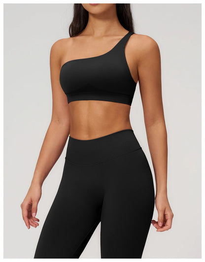 Apex Ritual – Seamless Sport Bra Women – Breathable Shockproof Oblique Shoulder Yoga Bra Sportswear