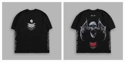 Apex Ritual – EINHERJAR Side By Side Oversized Tee – Y2K Gothic Hip Hop Couple T-Shirt