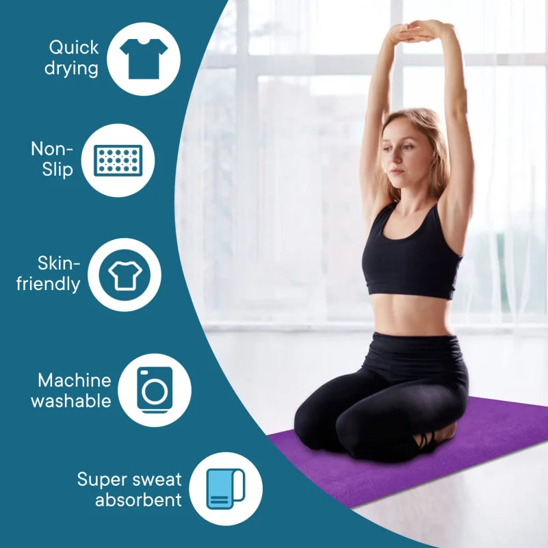 Apex Ritual Hot Yoga Towel – Non-Slip Sweat-Absorbent Mat Towel