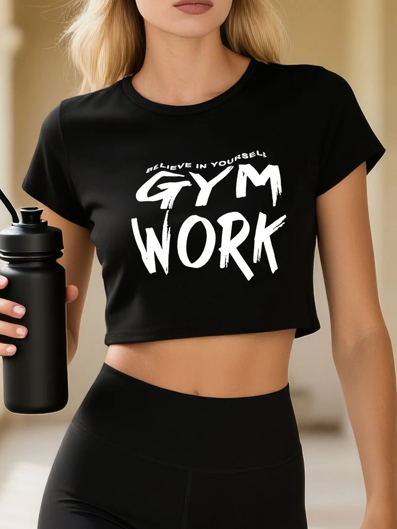 Apex Ritual – Women's Gym Print Crop Top – Short Sleeve Streetwear Training Tee