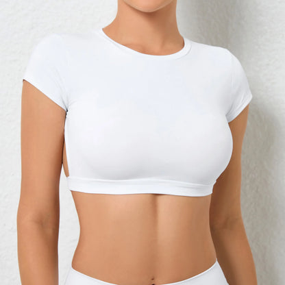 Apex Ritual – Sexy Padded Sports Shirts Breathable Workout Tops – Backless Yoga Crop Tops Women Gym Top