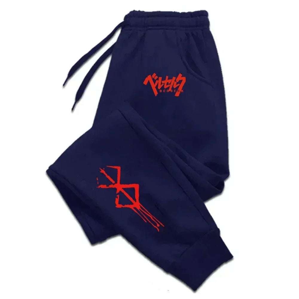 Apex Ritual – Men's Anime Print Fleece Joggers – Loose Fit Workout Running Pants
