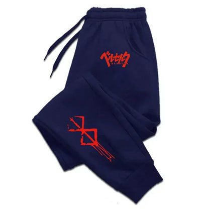 Apex Ritual – Men's Anime Print Fleece Joggers – Loose Fit Workout Running Pants