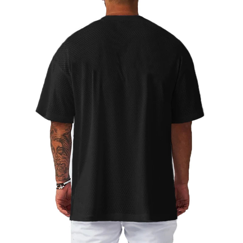 Apex Ritual – Men's Oversized Mesh Gym T-Shirt – Quick-Dry Training & Running Tee