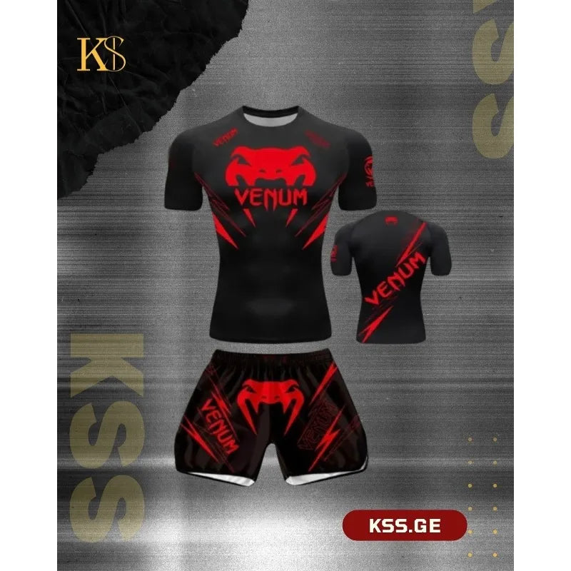 Apex Ritual – Men's Martial Arts & Boxing Casual Set – Short-Sleeve Shorts Set