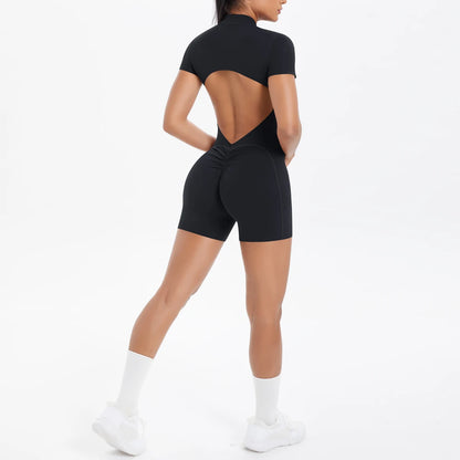 Apex Ritual – Women's One-Piece Training Jumpsuit – Zip-Front Workout Bodysuit
