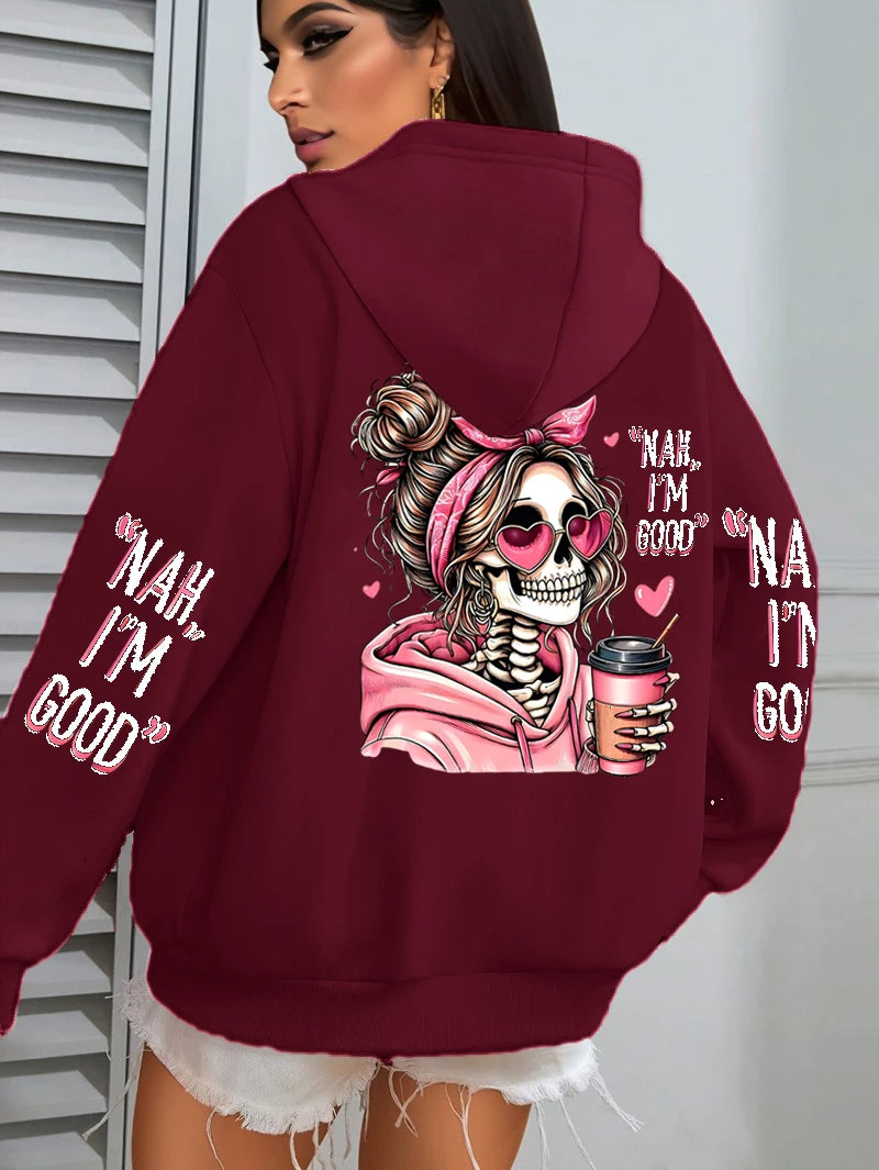Apex Ritual Women's Graphic Hoodie – Loose-Fit Fleece Pullover