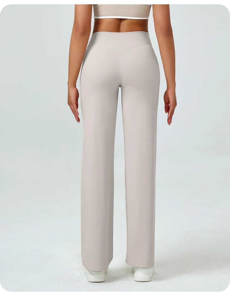 Apex Ritual – Women's High-Waist Straight-Leg Yoga Pants – Relaxed Fit Training Trousers
