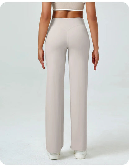 Apex Ritual – Women's High-Waist Straight-Leg Yoga Pants – Relaxed Fit Training Trousers