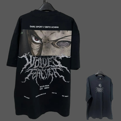 Apex Ritual – Anime Print Men's Crewneck T-Shirt – Loose Casual Fitness Training Cotton Tee