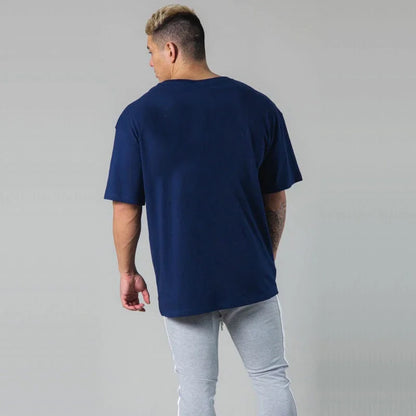 Apex Ritual – Oversized Men's Letter Print Sports Tee – Training Streetwear T-Shirt