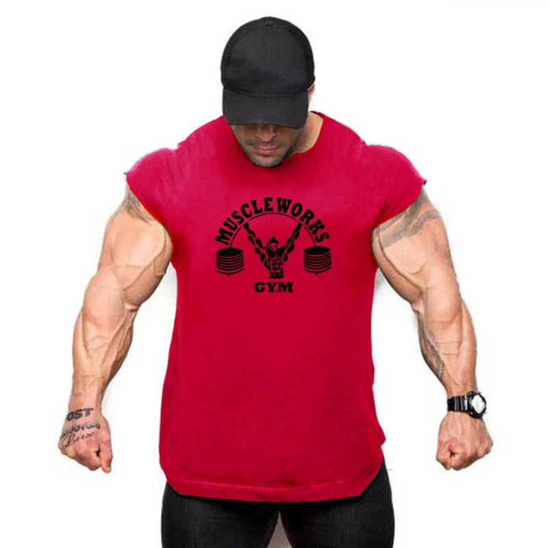 Apex Ritual – Men's Cotton Stringer Tank Top – Sleeveless Bodybuilding Gym Vest