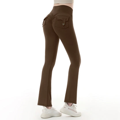 Apex Ritual – Women's High-Waist Flare Leggings – Pocket Quick-Dry Training Pants
