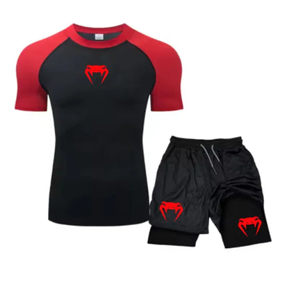 Apex Ritual Men's Training Set – Short-Sleeve Tee & Quick-Dry Mesh Shorts